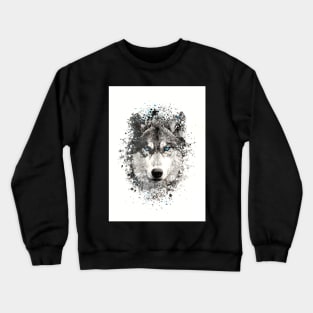 Wolf with blue eyes Crewneck Sweatshirt